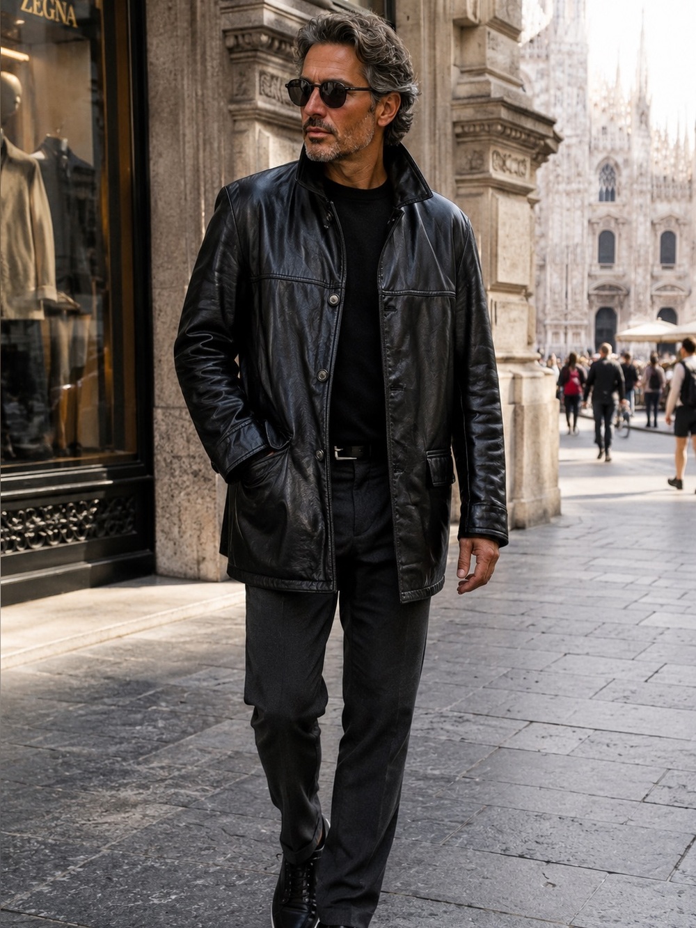 REPORTAGE R.G.A. Men's Button Front Italian-Made Minimalist Jacket, M